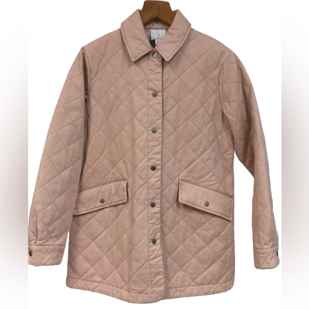 JOIE sz Small Chore Jacket Quilted Pockets Light Peachy Pink NWOT